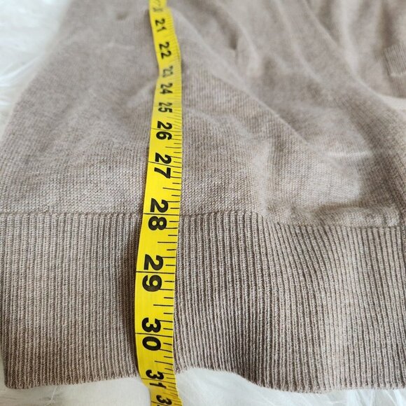 Luxury Premier Collection Small Tan Cashmere Wool Blend Open Cardigan Pockets - Picture 10 of 13